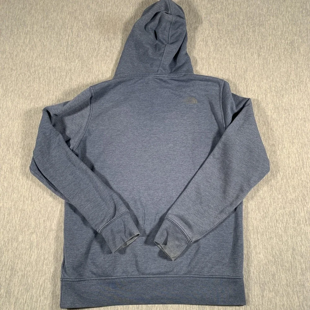 The‎ North Face Hoodie Mens Medium Blue Bear Graphic Fleece Pullover Sweatshirt